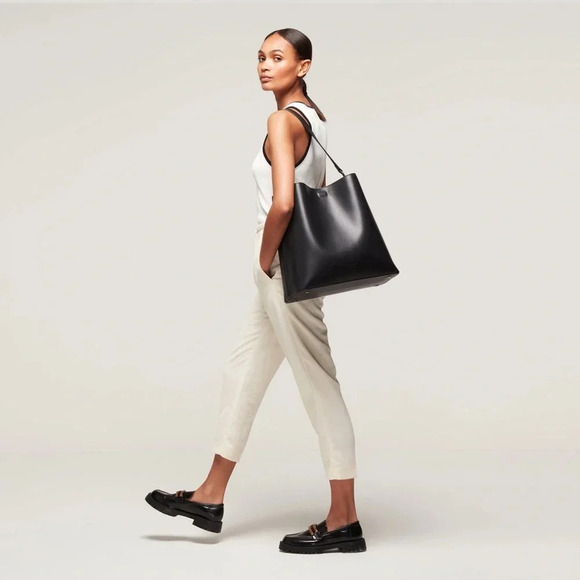 LAWFULL LONDON Iris black leather laptop work bag - Picture 2 of 12